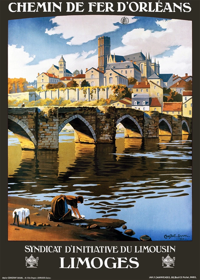 MESIDÉESDECADEAUX Affiche chemin de fer Orléans - Limoges