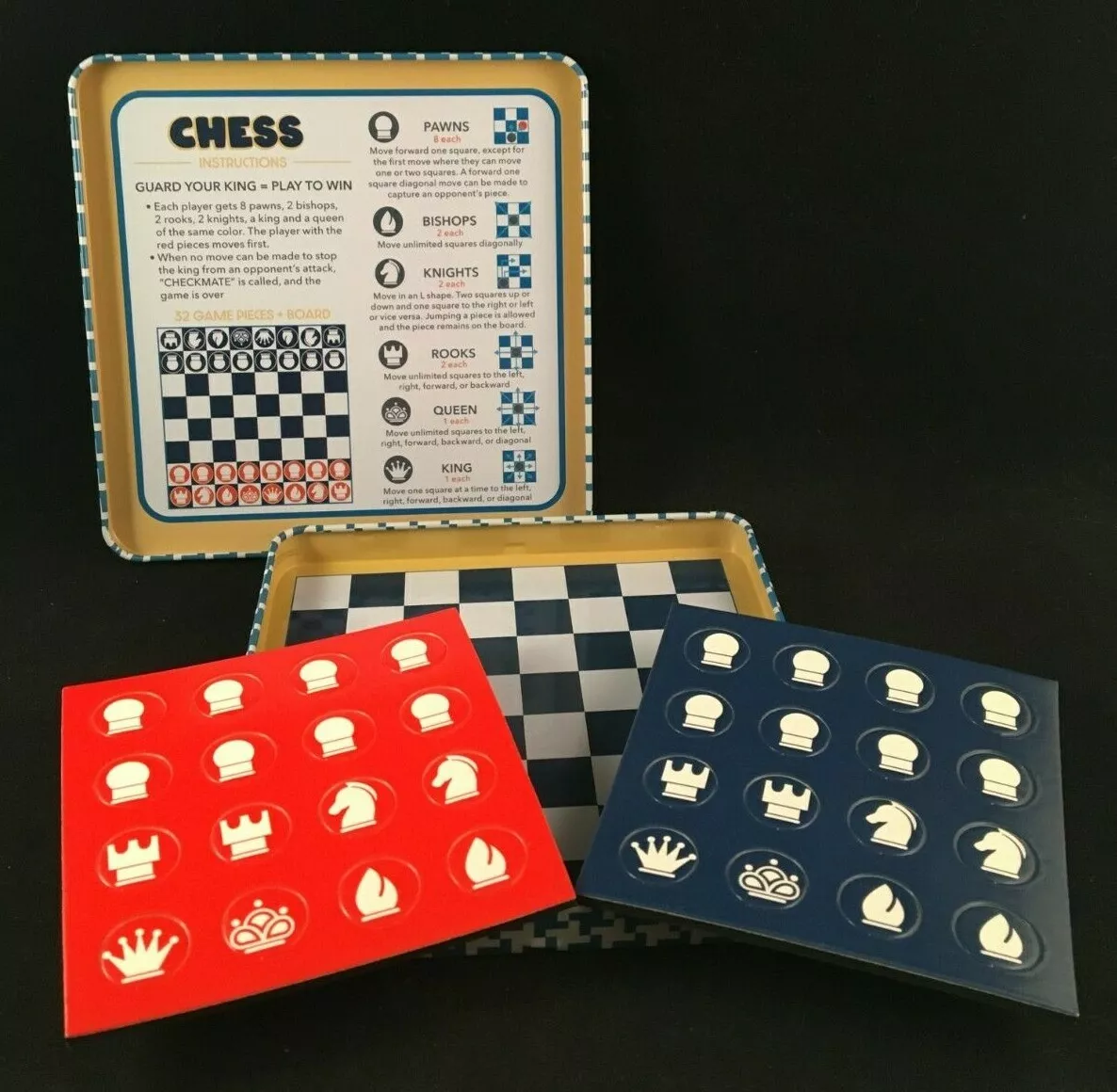 Chess - Magnetic - Game Tin - Play/Store In Tin - Play Anywhere Anytime  Games