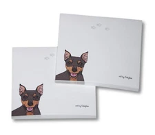 Mini Pinscher Sticky Notes Notepad - Black - 100 Sheets