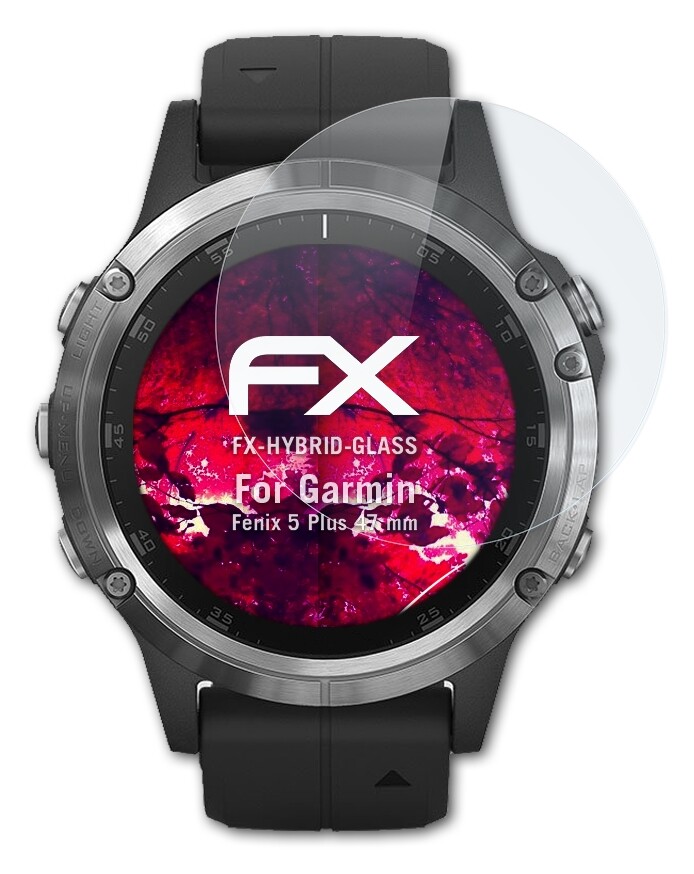 atFoliX Pellicola Vetro per Garmin Fenix Plus 47 mm 9H Armatura