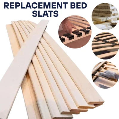 MANCHESTER BEDS & UPHOLSTERY Replacement Bed Slats | 3ft Single, 4ft6 Double, 5ft King Wooden Slats 53mm 63mm