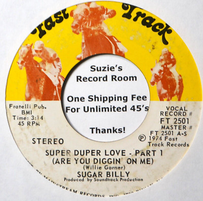 Sugar Billy Super Duper Love Are You Diggin' on Me Northern Soul 45 7'' Vinyl