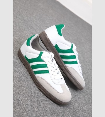 Men's White Green Casual Leather Sneakers Comfortable Retro Athletic Trainer 44