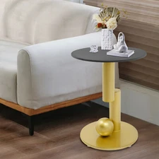 Black and Gold 45x55cm Coffee Table for Living Room Unique Circle Center Table