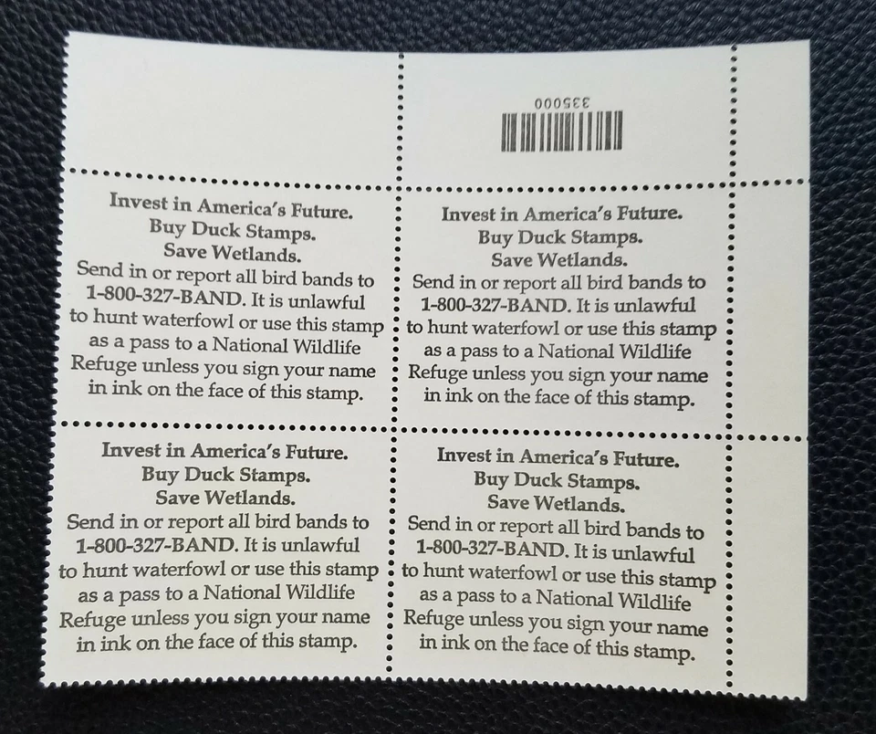 L/S RW81 US Migratory Bird Hunting 'Canvasback' MNH Plate Block of 4 - Image 2 of 2