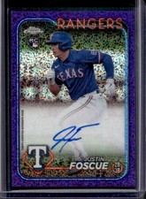 2024 Topps Chrome Justin Foscue Rookie Auto RC Purple Speckle Refractor #/299