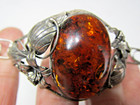 AMBER BRACELET VINTAGE STERLING LADIES WOMANS ANTIQUE ORIGINAL JEWELRY FLOWERS — photo 10