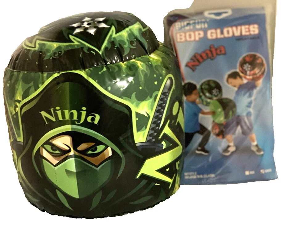 BIGFUN Bop Green Inflatable Ninja Boxing Toy Gloves Kids 8–16 Outdoor Play - Image 2 of 4