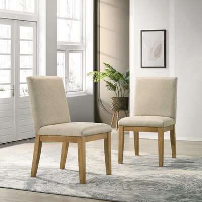Set of 2 Contemporary Solid Wood Dining Chairs, Modern Kitchen Side Chairs