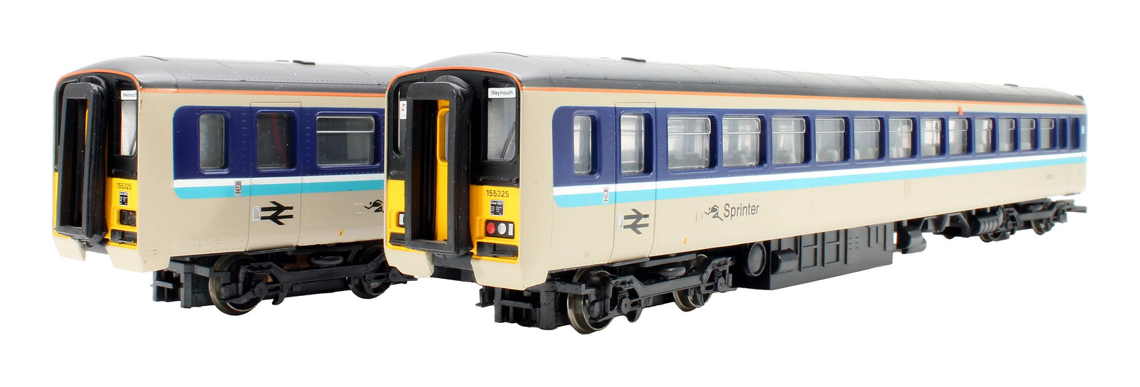 HORNBY OO GAUGE R2162A BR SUPER SPRINTER CLASS 155 325 'WEYMOUTH' 2 CAR DMU