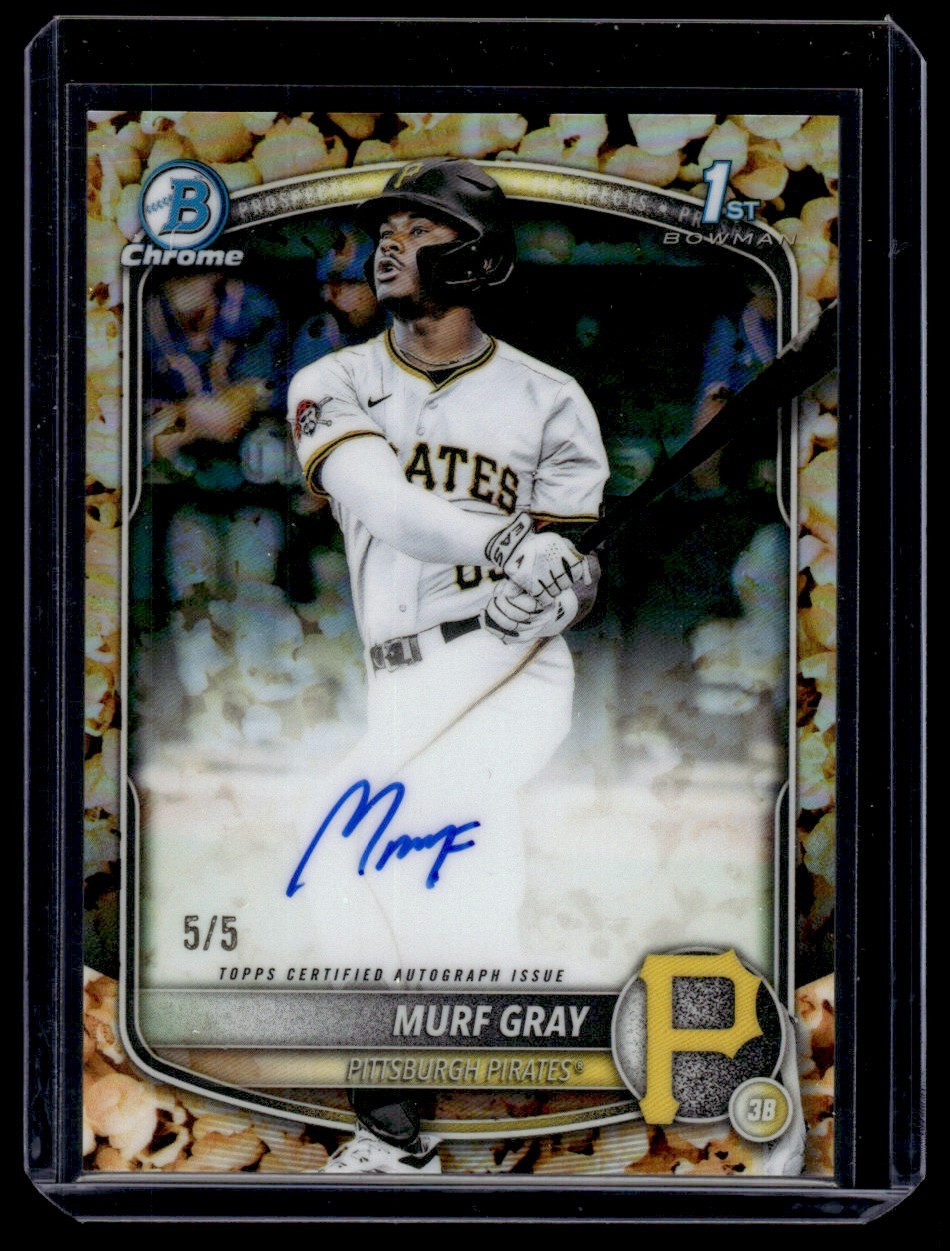 MURF GRAY 2025 BOWMAN DRAFT CHROME #CPA-MG POPCORN REFRACTOR AUTO 5/5
