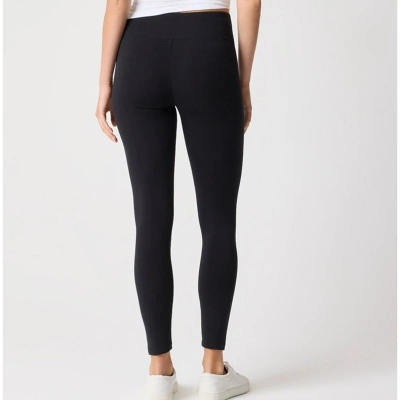 J.Crew Full Length Everyday Leggings WMNS 2XS Black Low-Rise Slim Wide Waistband - Image 2 of 4