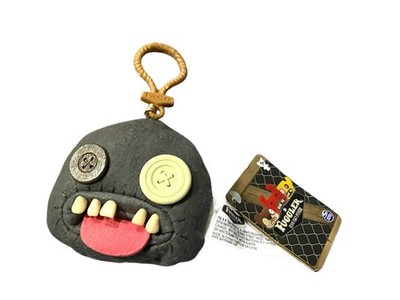 Fuggler Oogah Boogah Funny Ugly Monsters Plush Bag Clip Keychain Clip-On Gray