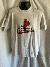 Vintage 90s St. Louis Cardinals 21 Jerzees T-Shirt USA Made L Bird on Bat