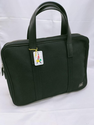 #ad PORTER Yoshida Unite Briefcase Business Bag Canvas Green Japan Laptop Case $300.00