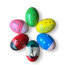 Egg Shakers Percussion Instruments: 6Pcs Wooden Maracas, Hand Percussion Shak...