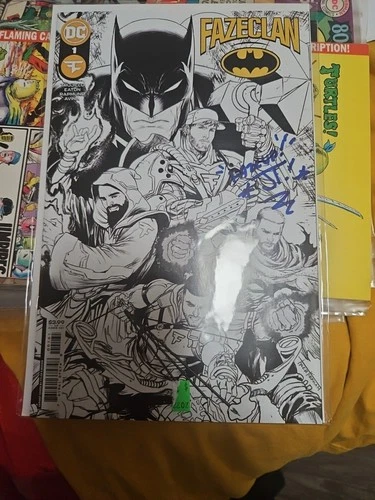 Batman / Faze Clan #1 Signed 1:25 Incentive Tyler Kirkham Black & White Var 1st