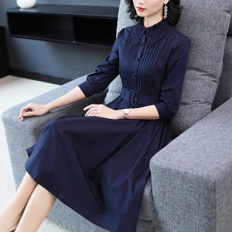 chinese dress ladies Hobemty Women's A-Line Cocktail Dress 3/4 Sleeve V Neck Elegant Wedding  Party Flare Dresses Small Navy Blue at Amazon Women's Clothing store