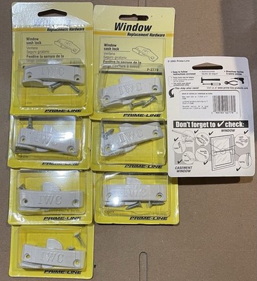 Prime Line F2779 White Window Sash Lock, Set of 8