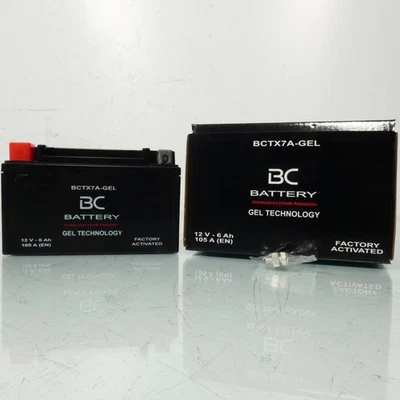 Batterie SLA BC Battery pour Moto Hyosung 125 Rx D 2001 à 2007 YTX7A / 12V 6Ah - Photo 1/2