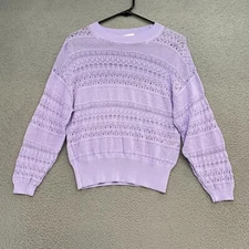 Wilfred Sweater Womens Small Aritzia Poitelle Lavender Crew Neck Cropped Knit