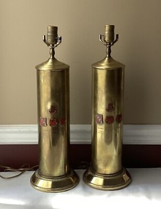 Pair Of VTG US Army 82nd Airborne Division Emblemed Presentation Lamps To US Col