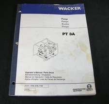 Wacker Pt3a Trash Pump Operators Manual Parts Book