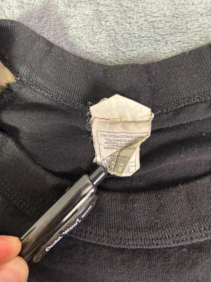 Vintage Y2K Shaka Wear Camo Sleeve American Flag Baseball Tee Raglan 2XL Grunge - Image 3 of 4