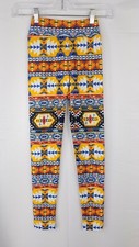 LulaRoe Tween Leggings Aztec Print Colorful Girls Fitted Pants Comfy Bottoms
