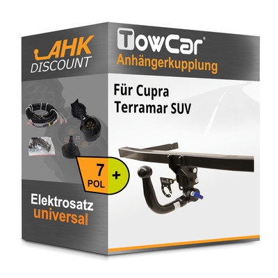 Für Cupra Terramar SUV 24- TOWCAR Anhängerkupplung abnehmbar + 7polig E-Satz NEU
