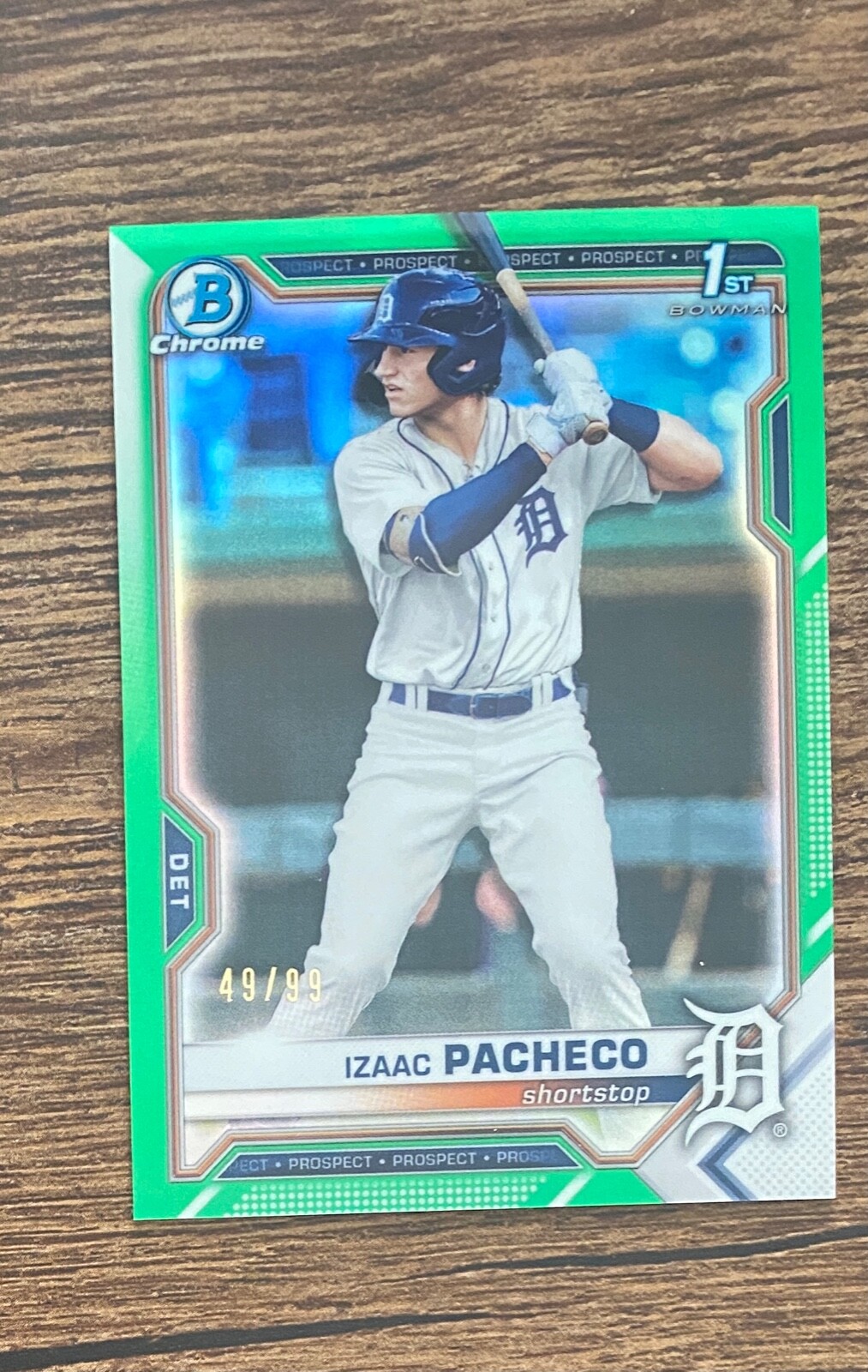 2021 Bowman Draft Chrome Izaac Pacheco #BDC-46 Green Refractor /99 RC #P4061