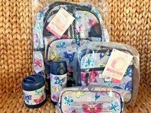 Pottery Barn Kids Butterflies Large Backpack Lunch Box Water