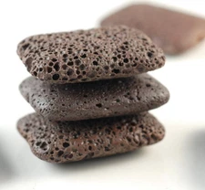 40X30MM COFFEE VOLCANIC BASALTIC LAVA GEMSTONE RECTANGLE 40X30MM BEADS 9inch