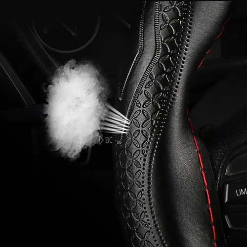 38CM DIY Geflecht Auto Lenkrad Bezug Echtleder Naht auf Folie Weich - Bild 6 von 18