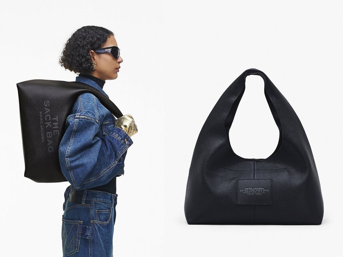 Marc Jacobs MEDIUM Sack Bag Black leather with zip pouch Marc Jacobs MEDIUM Sack Bag Black leather with zip pouch