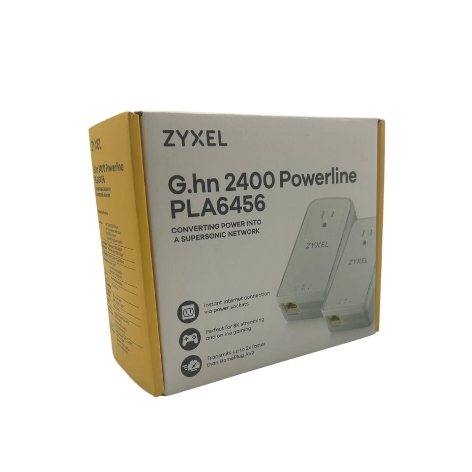 Zyxel G.hn 2400 Wave 2 Powerline Kit, Pass-Thru, Gigabit, Plug/Play, Stream 8K - Image 4 of 4