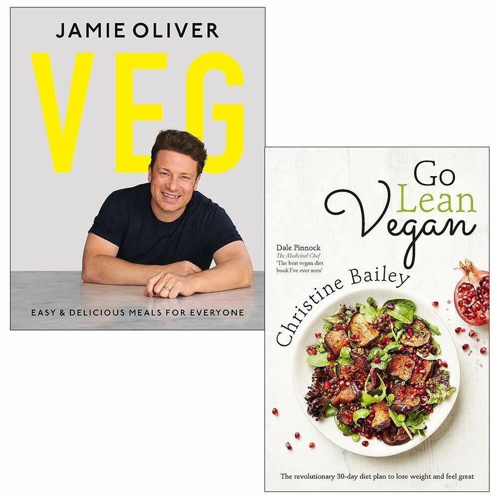 Veg Jamie Oliver, Go Lean Vegan 2 Books Collection Set Paperback NEW