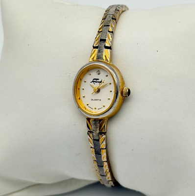 Vintage Ladies FABERGE Two-Tone Petite Quartz Bracelet Watch  display picture 3