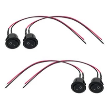 Sylvil 4 PCS On Off Round Rocker Switches Snap-in 12V DC Mini Circle Toggle S...