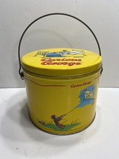 Curious George Vintage Metal Tin Pail Bucket Canister 1999. EB39