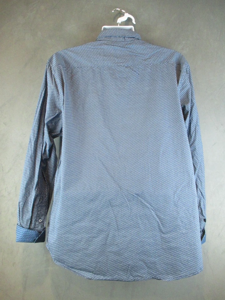 Robert Graham Shirt Mens 2XL Blue Classic Fit Flip Cuff Casual Career Stretch - Image 4 of 4