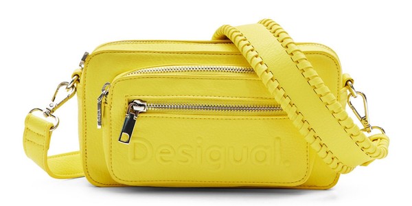 Desigual Half Logo 24 Cross Body Bag UmhäNgetasche Tasche Yellow Neu-image