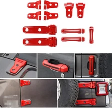 11pcs Door Hinge & Tailgate Handle & Hood Hinge Cover Trim For Wrangler JL 2018+