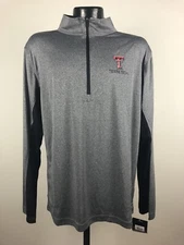 Men's Colosseum Athletics Texas Tech Gray Polyester Quarter Zip Pullover NWT XL