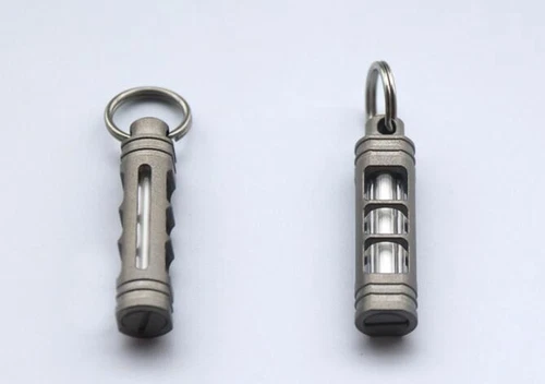 Neu TC4 Titanlegierung Schlüsselanhänger leuchtend Paracord Perlen Halskette Anhänger - Bild 12 von 31