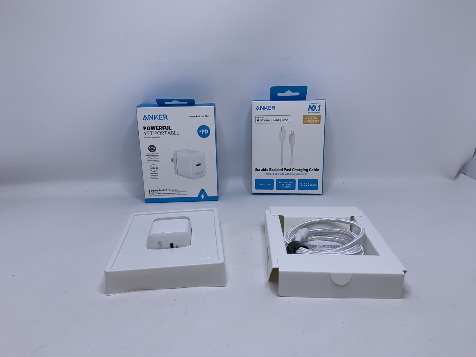 Anker PowerPort III 20W PD High-Speed USB-C Wall Charger & 3' USB C To iPhone