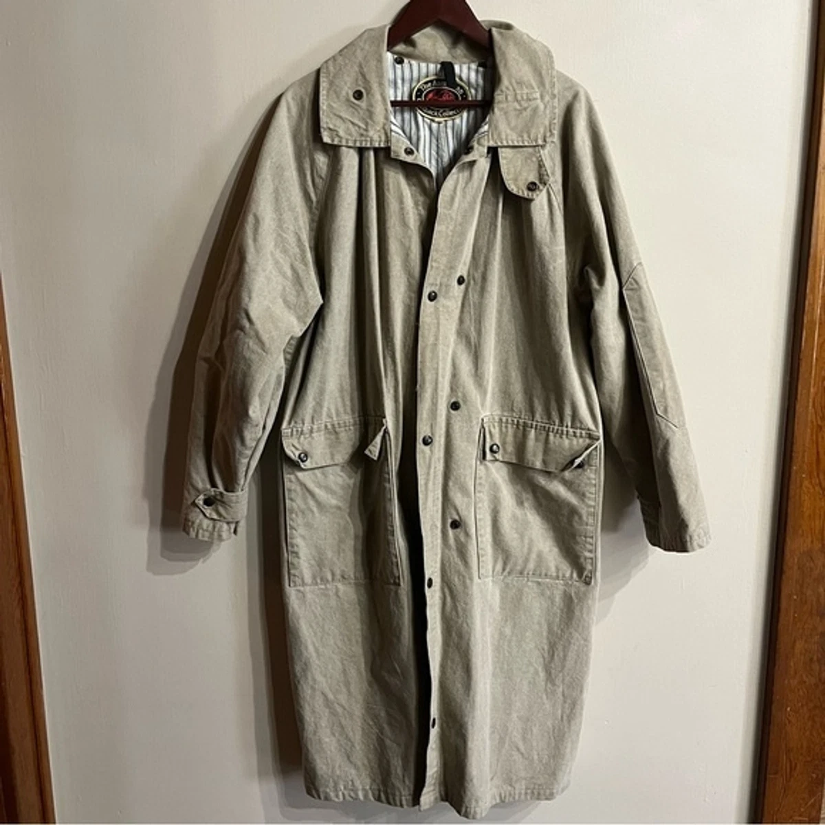 Vintage The Australian Outback Collection Canvas Trench Duster Coat Size M