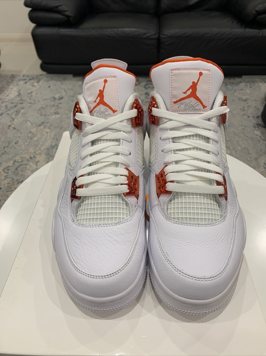 NIKE AIR JORDAN 4 RETRO METALLIC ORANGE US 13 MENS BRAND NEW