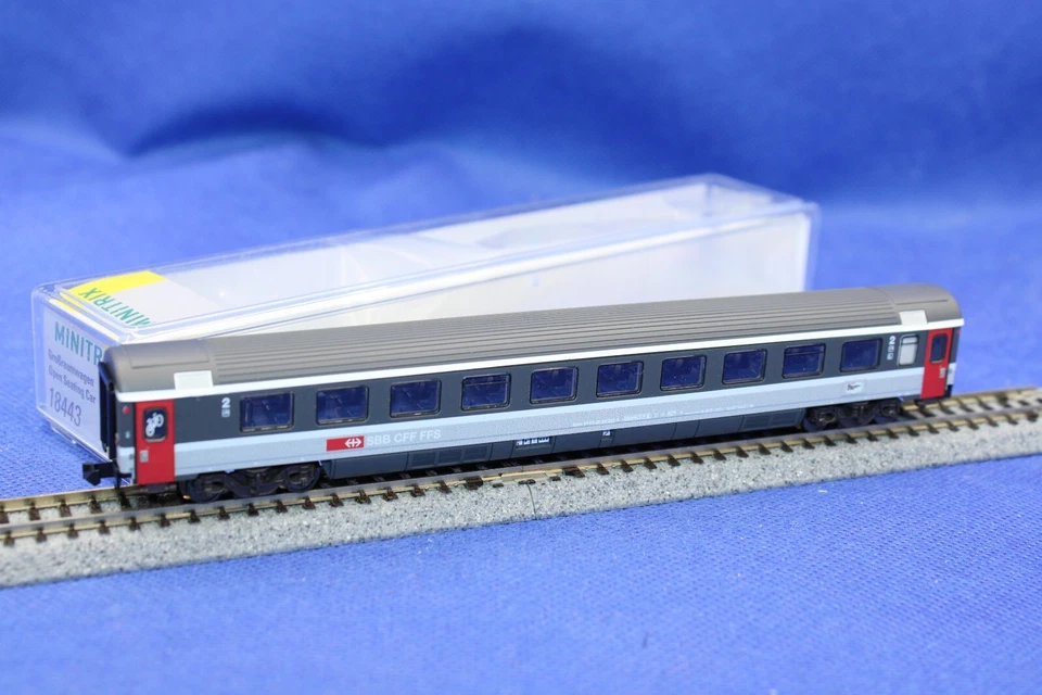 Minitrix 18443 SBB EC-Schnellzugwagen 2.Klasse in grau/NEU/OVP