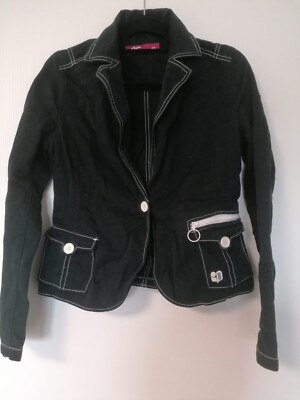 Blazer von QS, schwarz/weiß, Gr. 40